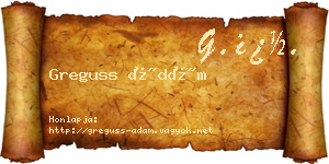 Greguss Ádám névjegykártya