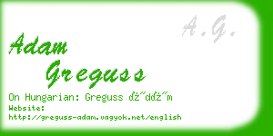 adam greguss business card